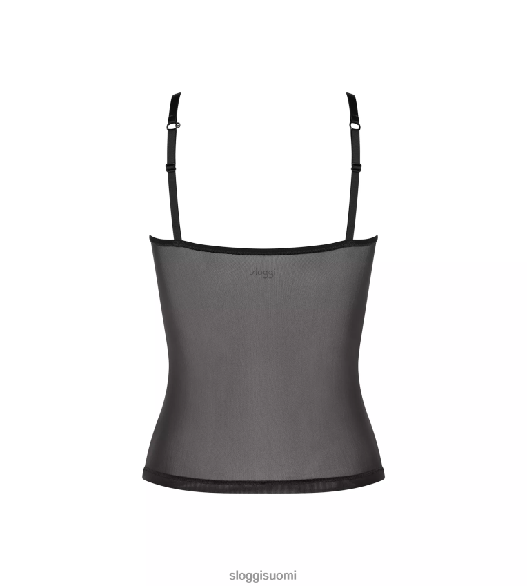 loungevaatteet | sloggi pehmeä adaptoitu toppi, jossa spagettiolkaimet musta naiset 6662BV289