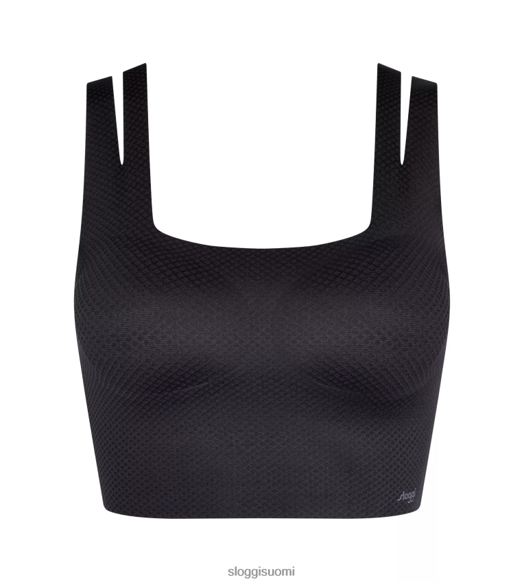 rintaliivit | sloggi nollatuntuinen flow top musta naiset 6662BV282