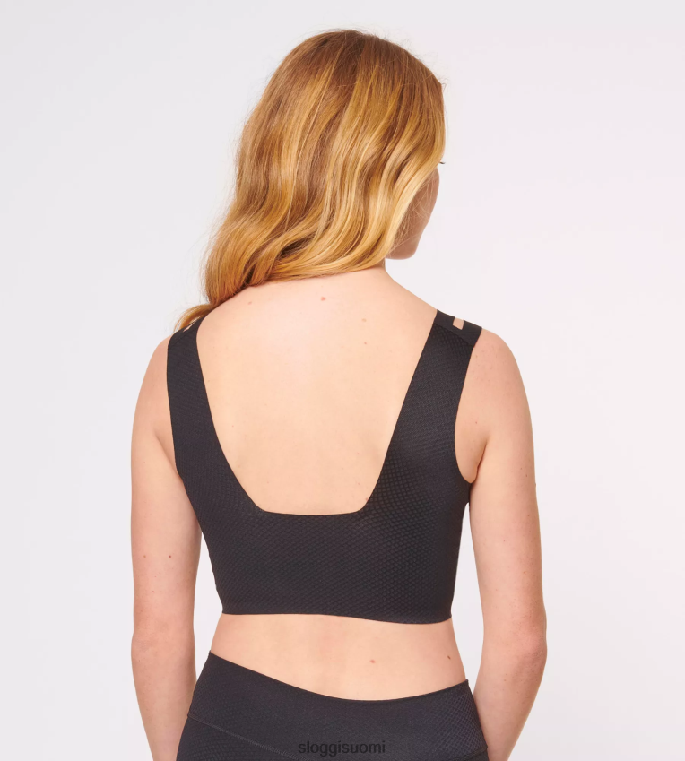 rintaliivit | sloggi nollatuntuinen flow top musta naiset 6662BV282