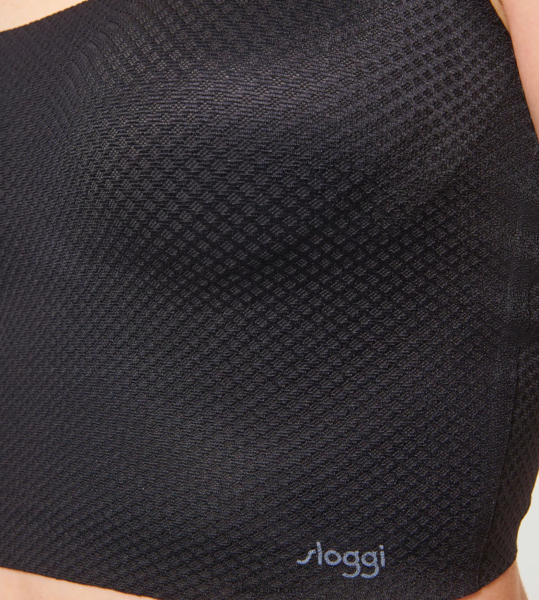 rintaliivit | sloggi nollatuntuinen flow top musta naiset 6662BV282